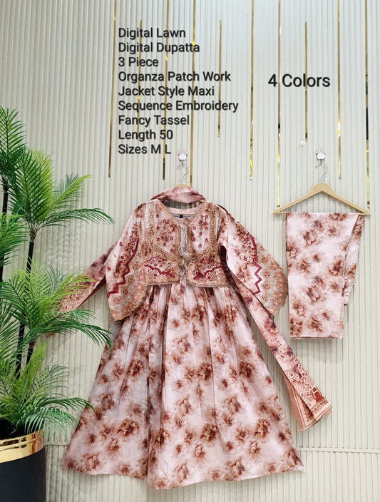 Luxury frock lawn for summer