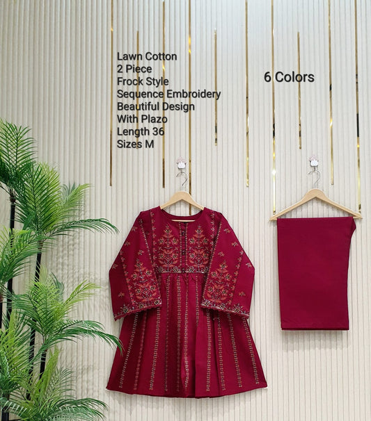 Short frock lawn cotton