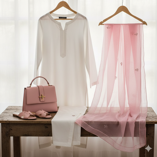 Stitched three pieces lawn cotton